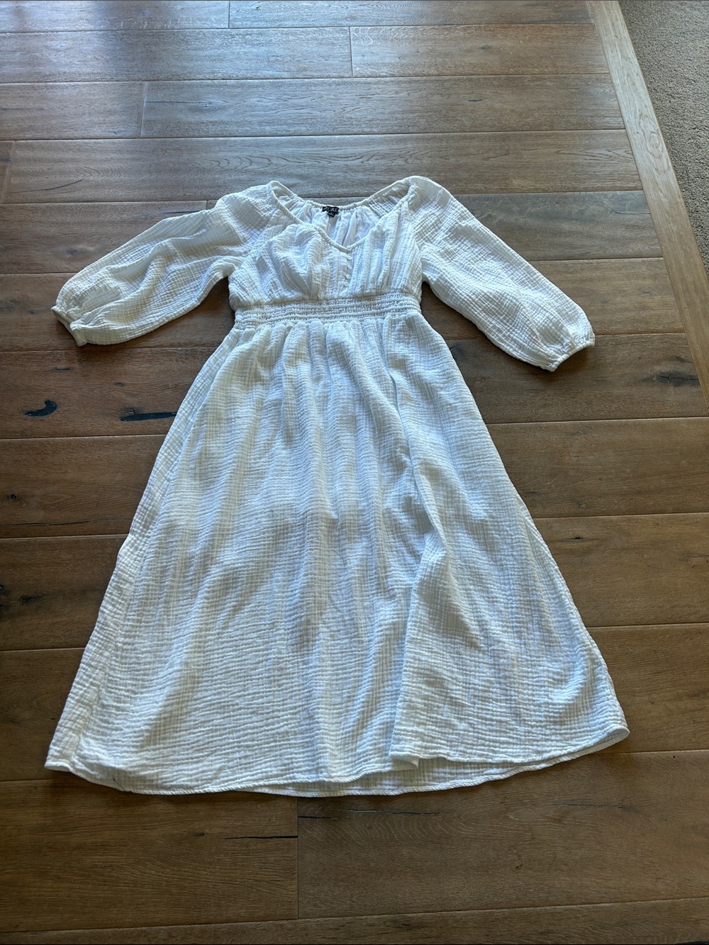 J. Crew white Gauze Maxi Dress with Puff Sleeves